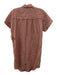 Tahari Size XS Red & White Linen Short Sleeve Striped Button Front Collar Dress Red & White / XS