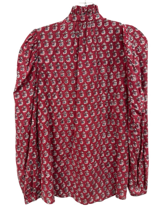 Alix of Bohemia Size XS Red, Blue, Green Tencel Long puff sleeve Floral Top Red, Blue, Green / XS