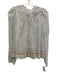Ulla Johnson Size 4 White, Gray, Orange Cotton Long Sleeve Striped Top White, Gray, Orange / 4