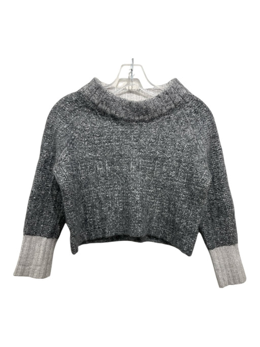 Rag & Bone Size M Gray Polyamide Blend Crop Boat Neck Fuzzy Sweater Gray / M