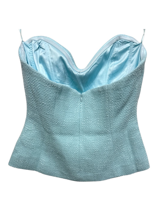 Bardot Size L Light Blue Polyester Fringe trim tweed Strapless Skirt Set Light Blue / L