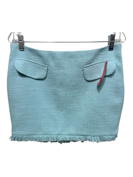 Bardot Size L Light Blue Polyester Fringe trim tweed Strapless Skirt Set Light Blue / L