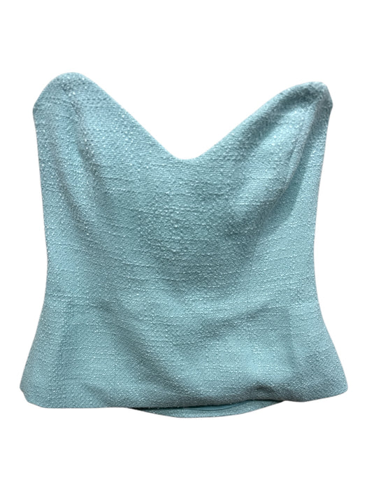 Bardot Size L Light Blue Polyester Fringe trim tweed Strapless Skirt Set Light Blue / L