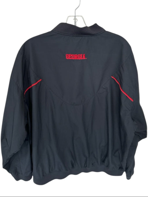 Nike Size XL Black & Red Polyester UGA Quarter Zip Pockets Men's Jacket Black & Red / XL