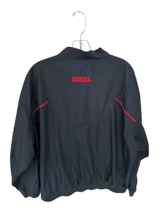 Nike Size XL Black & Red Polyester UGA Quarter Zip Pockets Men's Jacket Black & Red / XL