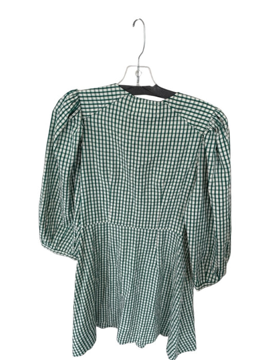 Pomander Place Size S Green & White Polyester Blend Gingham Button Up Dress Green & White / S