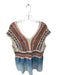 Pilcro Size M Orange & Blue Cotton Blend Knit Ombre Sleeveless V Neck Top Orange & Blue / M
