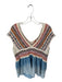 Pilcro Size M Orange & Blue Cotton Blend Knit Ombre Sleeveless V Neck Top Orange & Blue / M