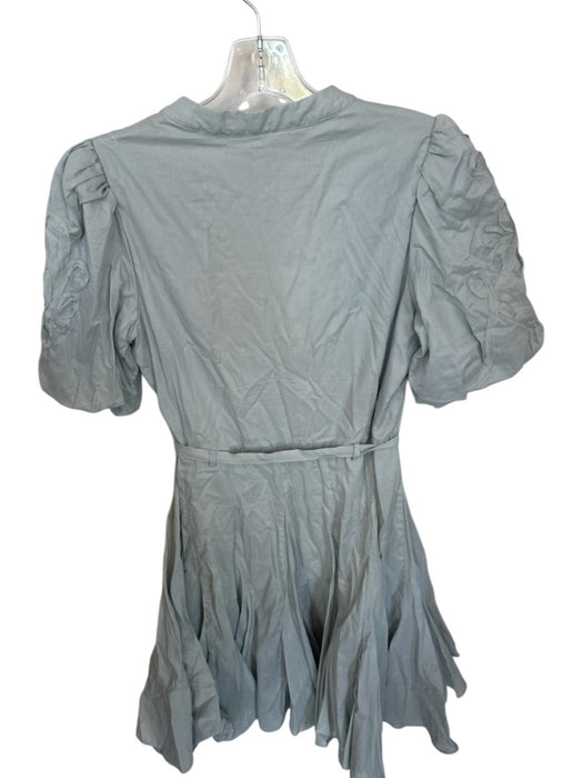 Taylor Size 6 Seafoam Polyester Blend Ruffle Button Up Balloon Belt Dress Seafoam / 6