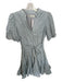 Taylor Size 6 Seafoam Polyester Blend Ruffle Button Up Balloon Belt Dress Seafoam / 6