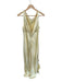 One & Only Size L Butter Yellow Polyester Cowl Neck Ruffle Detail Tiered Gown Butter Yellow / L