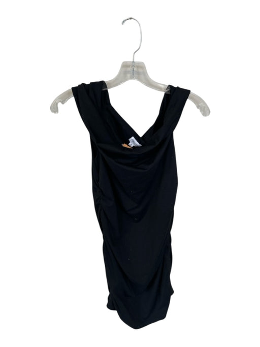 Lelis Size M Black Nylon & Spandex Rouched Off the Shoulder Strapless Dress Black / M