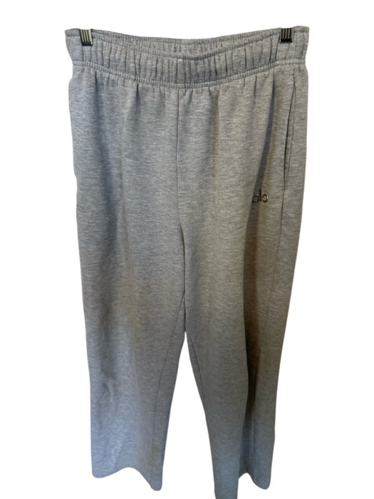 Alo Size EST. M Grey Cotton & Acetate Heathered Wide Leg Athletic Sweatpants Grey / EST. M