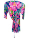 Lilly Pulitzer Size S Blue & Pink Rayon Long Sleeve Flowers Wrap Dress Blue & Pink / S