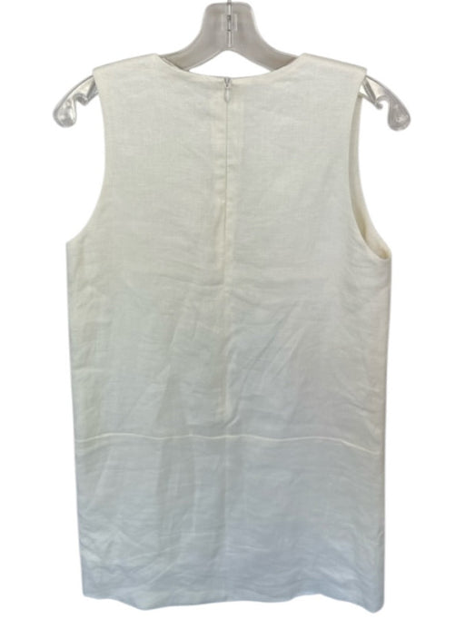 Emerson Fry Size S Cream Linen Sleeveless Hook & Eye Shift Dress Cream / S