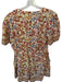 Tuckernuck Size Est S Brown & Blue Viscose Floral Short Sleeve Romper Brown & Blue / Est S