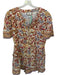 Tuckernuck Size Est S Brown & Blue Viscose Floral Short Sleeve Romper Brown & Blue / Est S