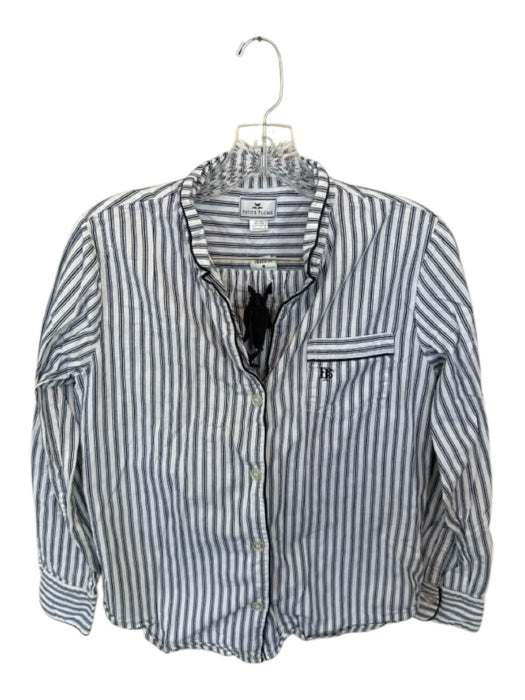 Petite Plume Size S Navy & white Cotton Long Sleeve Striped Shorts Pajamas Navy & white / S