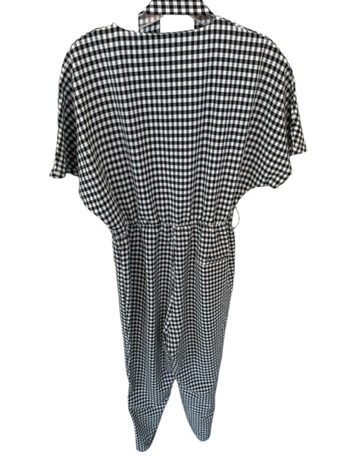 Olivaceous Size M Black & White Polyester Blend Short Sleeve Gingham Jumper Black & White / M