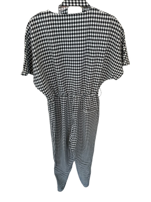Olivaceous Size M Black & White Polyester Blend Short Sleeve Gingham Jumper Black & White / M