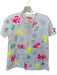 Vilagallo Size S White & Multi Cotton Blend Sequins Short Sleeve Top White & Multi / S