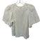 Marie Oliver Size S Cream Cotton Short Sleeve Ruffles Back button Top Cream / S