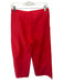 Marie Oliver Size 4 Red Cotton & Silk Side Zip Pleat Detail Wide Leg Pants Red / 4