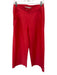 Marie Oliver Size 4 Red Cotton & Silk Side Zip Pleat Detail Wide Leg Pants Red / 4