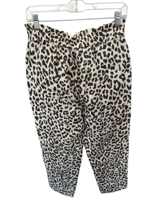 J. Crew Size 4 Cream & Gray Linen Blend High Waist Animal Print Pants Cream & Gray / 4