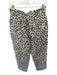 J. Crew Size 4 Cream & Gray Linen Blend High Waist Animal Print Pants Cream & Gray / 4
