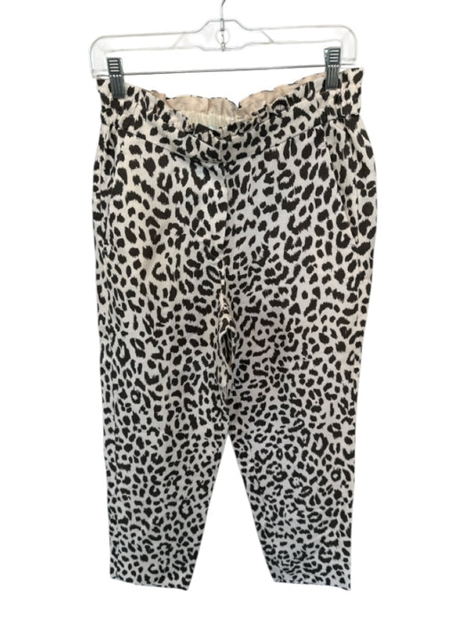 J. Crew Size 4 Cream & Gray Linen Blend High Waist Animal Print Pants Cream & Gray / 4