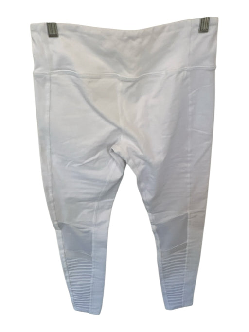 Alo Size M White Nylon Blend High Waist Mesh Detail Athletic Leggings White / M