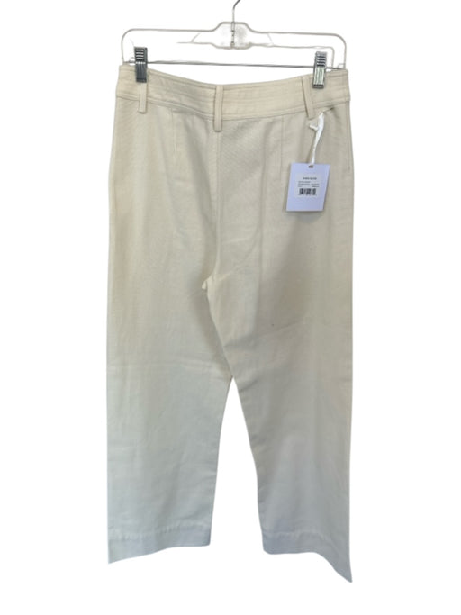 Marie Oliver Size 4 Cream Cotton High Waist Wide Leg Pants Cream / 4