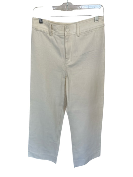 Marie Oliver Size 4 Cream Cotton High Waist Wide Leg Pants Cream / 4