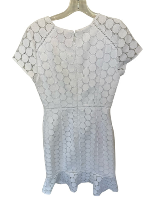 Lilly Pulitzer Size 4 White Polyester Short Sleeve Circles Lace Midi Dress White / 4