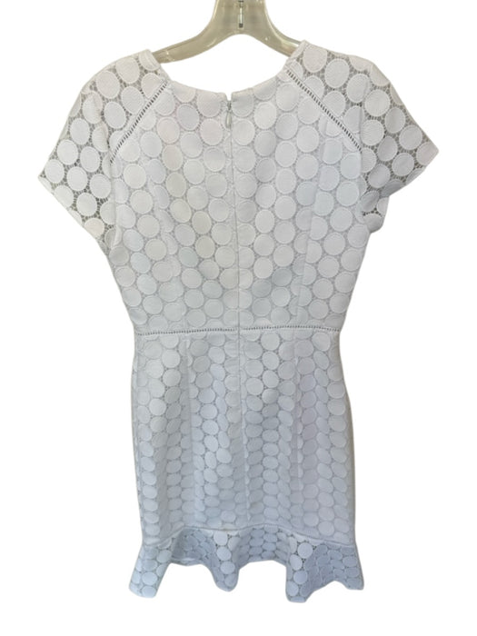 Lilly Pulitzer Size 4 White Polyester Short Sleeve Circles Lace Midi Dress White / 4