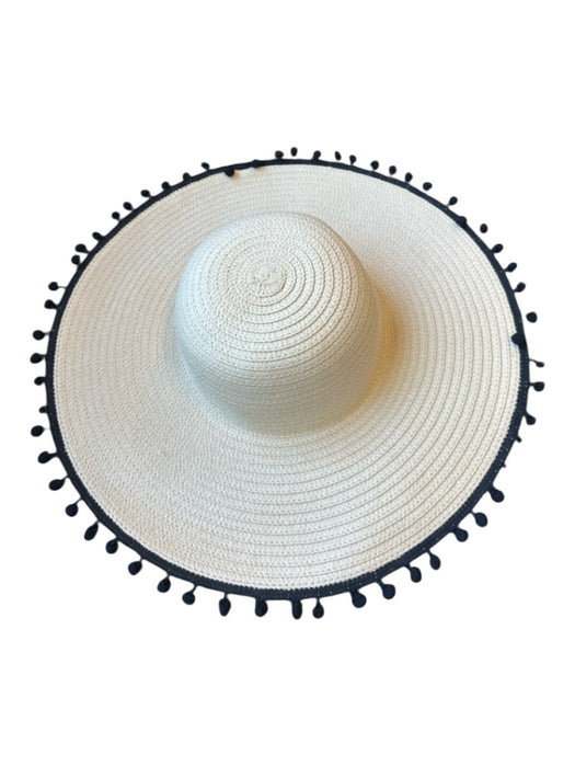 J. Crew Tan & black Paper Pom Pom Wide Brim Hat Tan & black / One Size