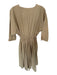 a mente Size M Tan Cotton high v neck Sinched Waist Cuffed 1/2 Sleeve Dress Tan / M