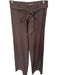 Julie Brown Size 4 Brown Polyester Blend Zipper Tie belt Wide Leg Pants Brown / 4