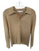 English Factory Size M Tan Knit Collar Long Sleeve V Neck Top Tan / M