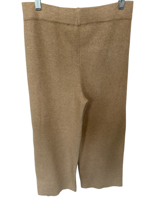 English Factory Size M Tan Elastic Waist Knit Wide Leg Pants Tan / M