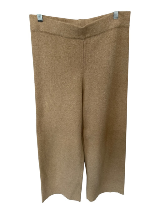 English Factory Size M Tan Elastic Waist Knit Wide Leg Pants Tan / M