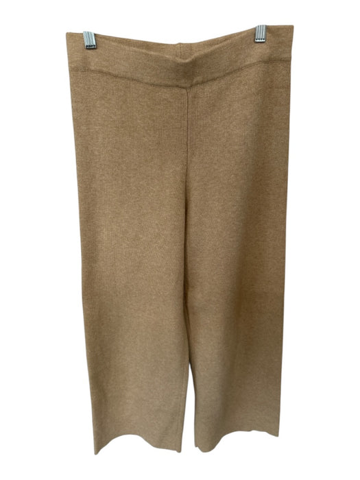 English Factory Size M Tan Elastic Waist Knit Wide Leg Pants Tan / M