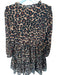 J Crew Size XS Orange & Black Polyester Animal Print Ruffle Collar Dress Orange & Black / XS