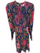 Farm Rio Size S Multi Viscose Ruffle Neck Sheer Long Sleeve Back Zip Dress Multi / S