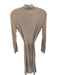 Vince Size S Cream Cotton Blend Turtle Neck Long Sleeve Tie Belt Fitted Dress Cream / S