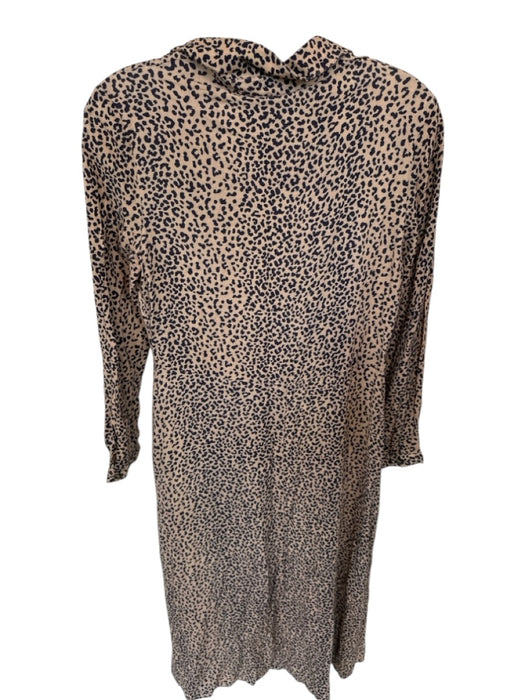 Tuckernuck Size S Tan & black Rayon Cheetah Print Collar Long Sleeve Dress Tan & black / S