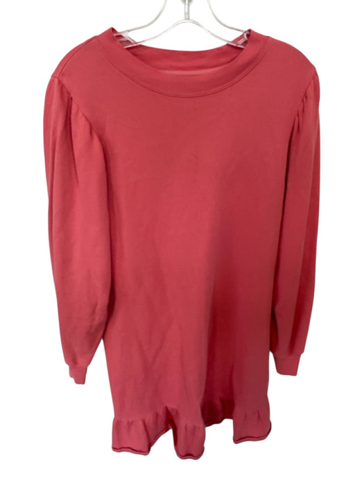 Marie Oliver Size S Salmon Cotton Long Sleeve Drop Waist Crew Neck Dress Salmon / S