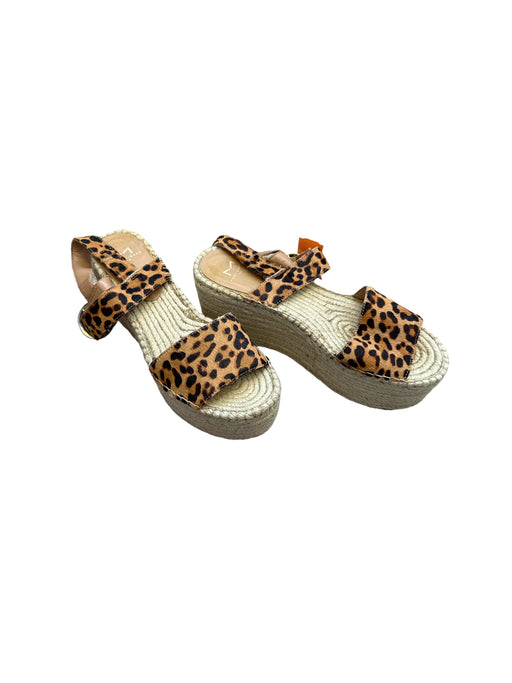 Marc Fisher Shoe Size 9.5 Tan & brown Pony Hair Platform Animal Print Sandals Tan & brown / 9.5