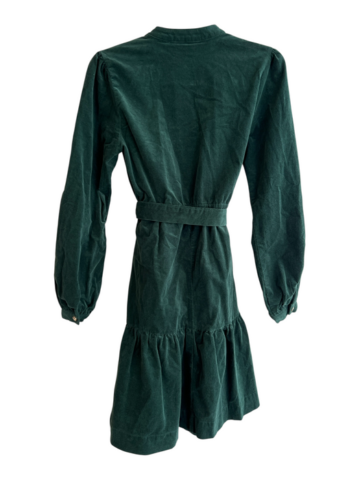 Draper James RSVP Size S Green Cotton & Spandex Micro Corduroy Long Sleeve Dress Green / S